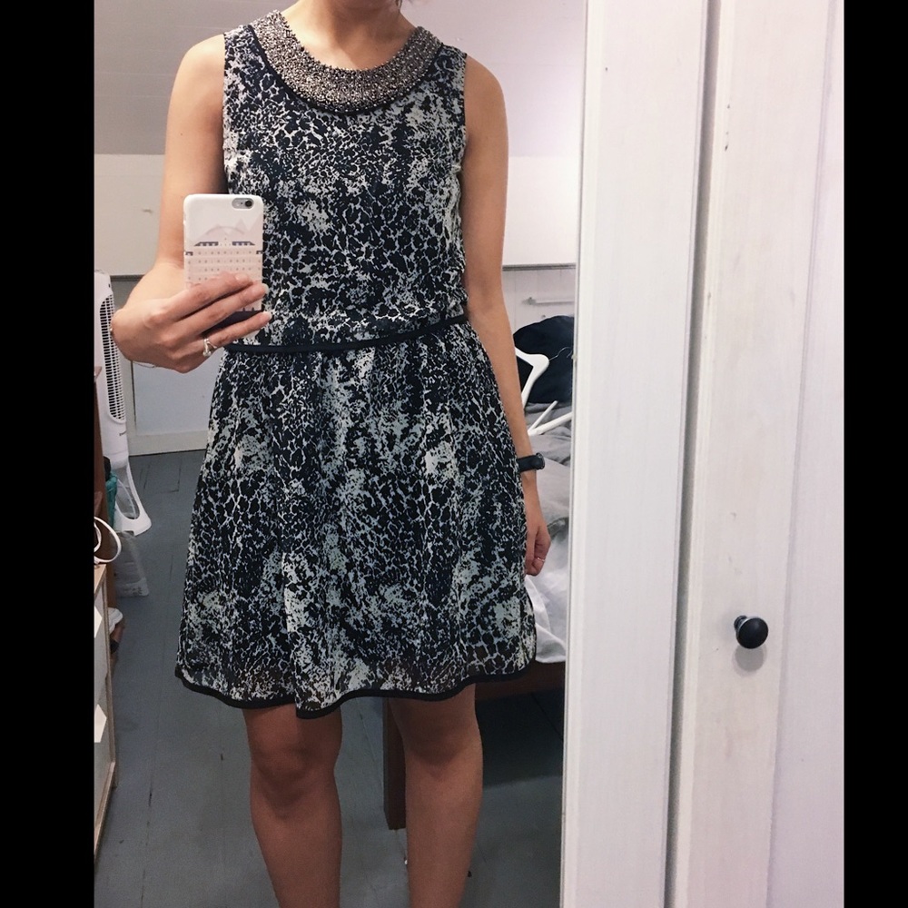 Black & white animal print dress